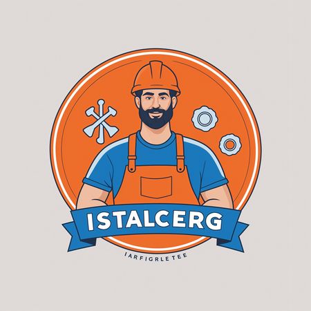 Free Logotipo de um trabalhador de macacão e capacete  AI Image