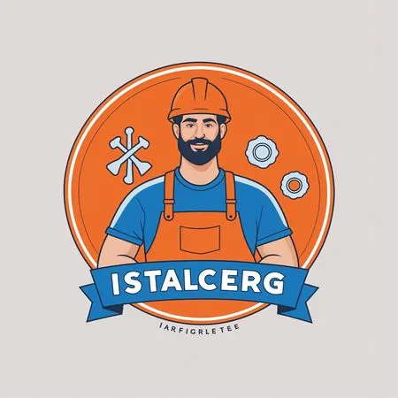 Free Logotipo de um trabalhador de macacão e capacete  AI Image