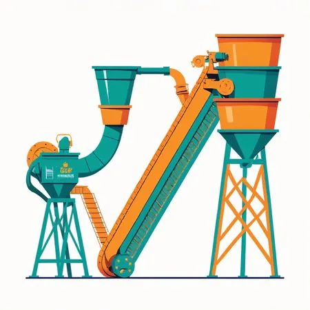 Free Machines industrielles avec silos et convoyeurs  Image IA