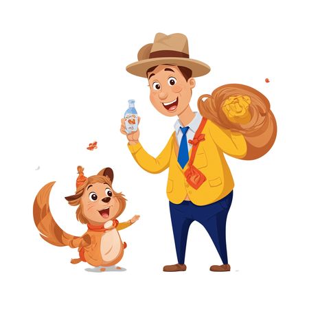 Free Man And Dog With Adventure Gear  AI Image
