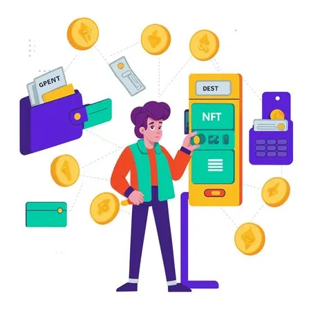 Free Man Interacting With Cryptocurrency Devices  AI Image