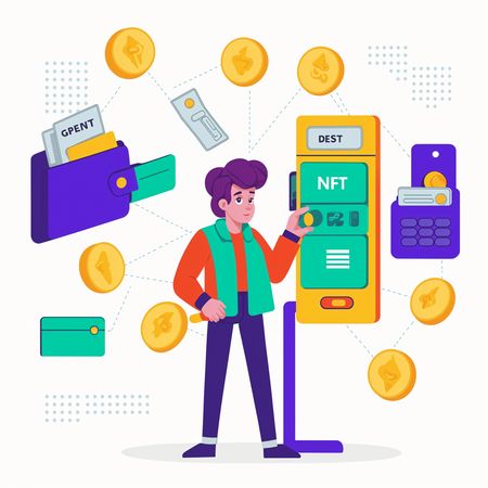Free Man Interacting With Cryptocurrency Devices  AI Image