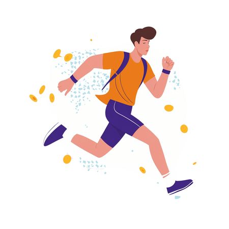 Free Man Running Energetically  AI Image