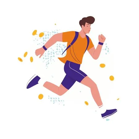 Free Man Running Energetically  AI Image