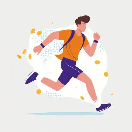 Free Man Running Energetically  AI Image