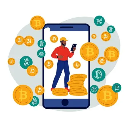 Free Man Using Phone App For Cryptocurrency Transactions  AI Image