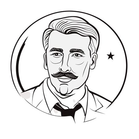 Free Man With A Mustache  AI Image