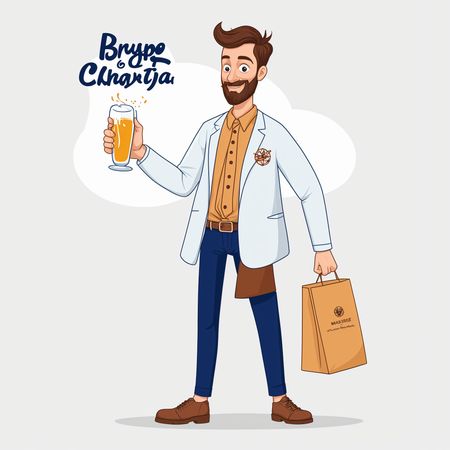 Free Man With Beer And Shopping Bag  AI Image