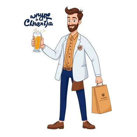 Free Man With Beer And Shopping Bag  AI Image