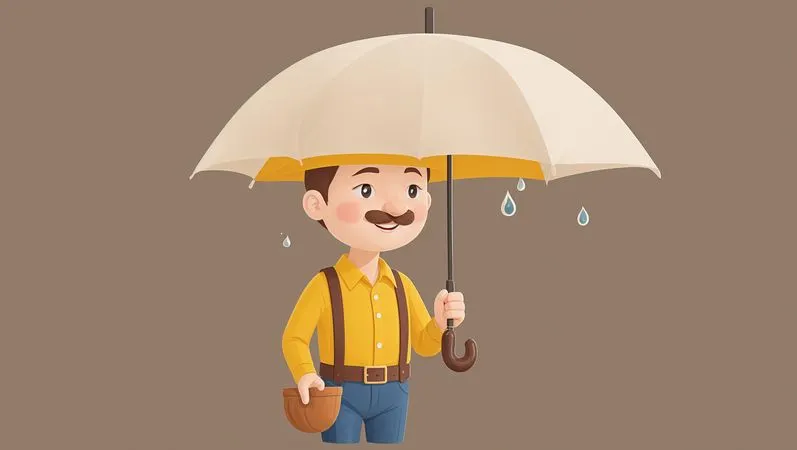 Free Man With Umbrella  AI Image