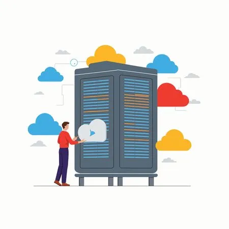Free Man Working on Cloud Computing  AI Image