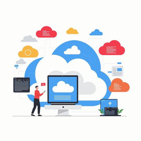 Free Mann verwaltet Cloud Computing  AI Image