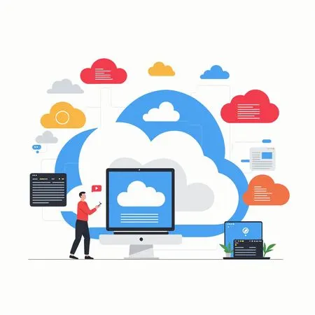 Free Mann verwaltet Cloud Computing  AI Image