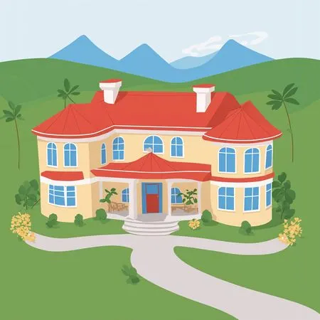 Free Manoir avec toit dans un paysage pittoresque  AI Image