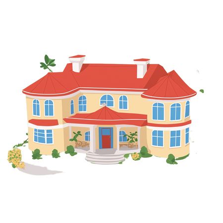 Free Mansion With Roof In Scenic Landscape  AI Image
