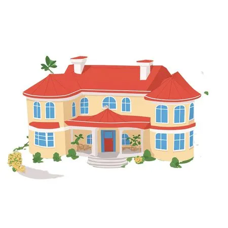 Free Mansion With Roof In Scenic Landscape  AI Image