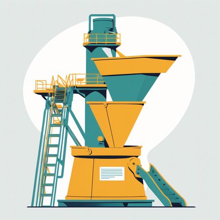 Free Máquinas Industriais Com Funis E Escadas  AI Image