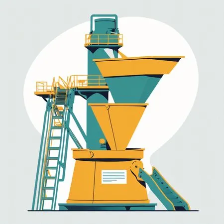 Free Máquinas Industriais Com Funis E Escadas  AI Image