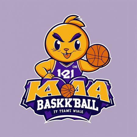 Free Mascot Holding A Basketball In A Sports Logo  AI Image