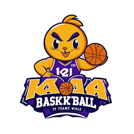 Free Mascot Holding A Basketball In A Sports Logo  AI Image