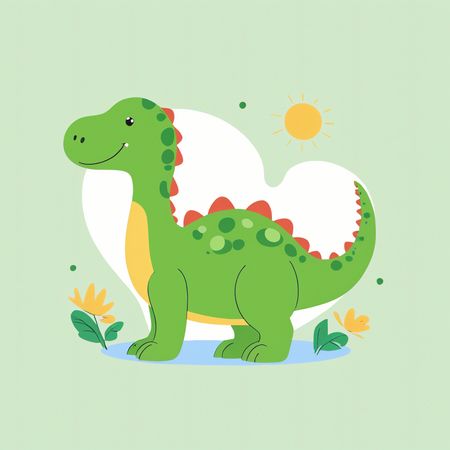Free Dinosaure mignon  AI Image