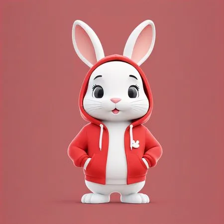 Free Lapin mignon portant un sweat à capuche  Image IA