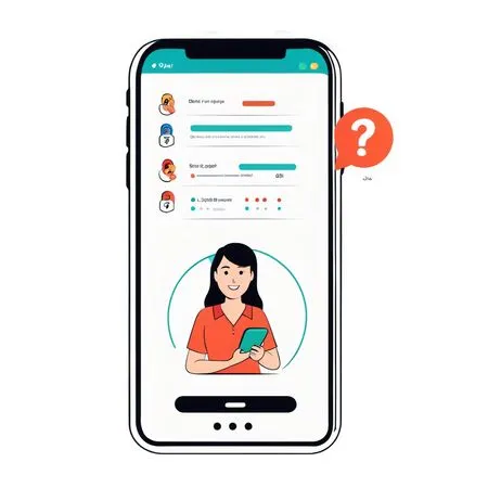 Free Mobile App Interface With User Holding Device  AI Image