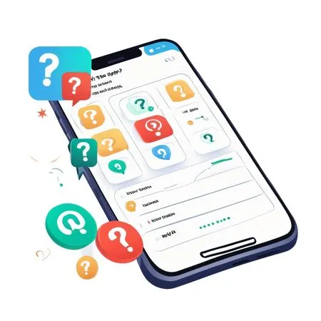 Free Mobile Quiz App Interface With Question Marks  AI Image