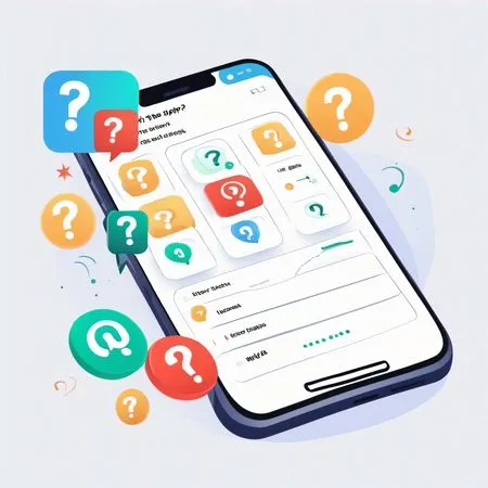 Free Mobile Quiz App Interface With Question Marks  AI Image