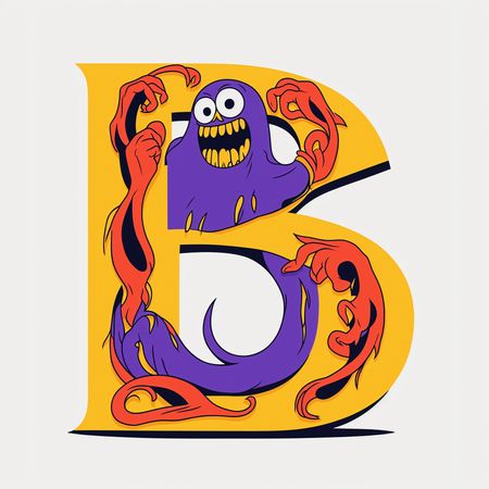 Free Monster Inside Letter B  AI Image