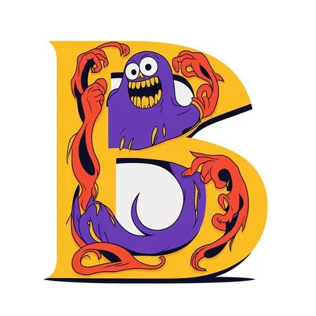 Free Monster Inside Letter B  AI Image
