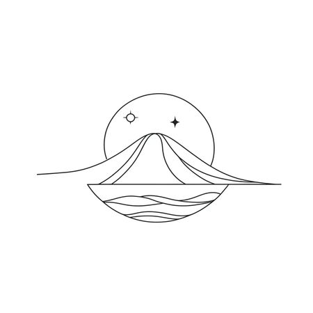 Free 山と太陽  AI画像