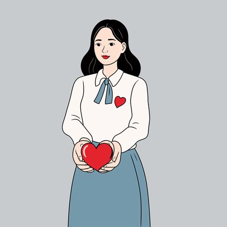 Free Mujer ofreciendo corazón  Imagen AI