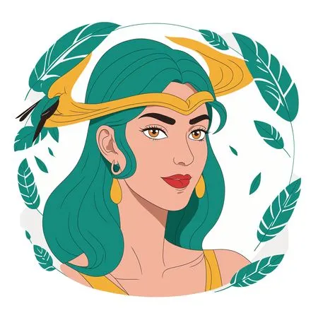 Free Mythical Goddess With Decorative Foliage  AI Image