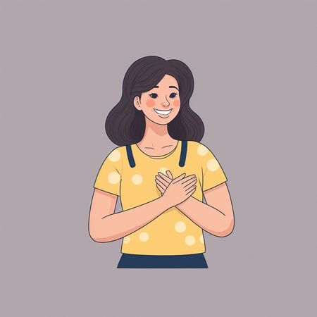 Free Niña sonriente mostrando gratitud  Imagen AI