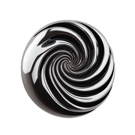 Free Obra de arte abstrata em espiral metálica  AI Image