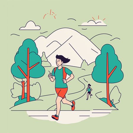 Free People Jogging In A Scenic Outdoor Setting  AI Image