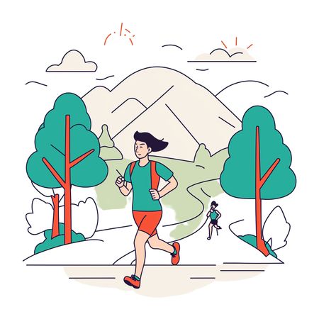 Free People Jogging In A Scenic Outdoor Setting  AI Image