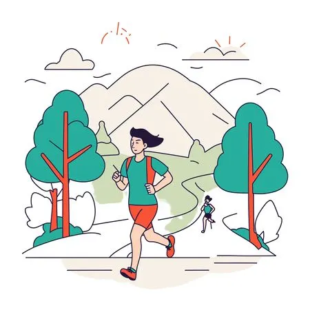 Free People Jogging In A Scenic Outdoor Setting  AI Image