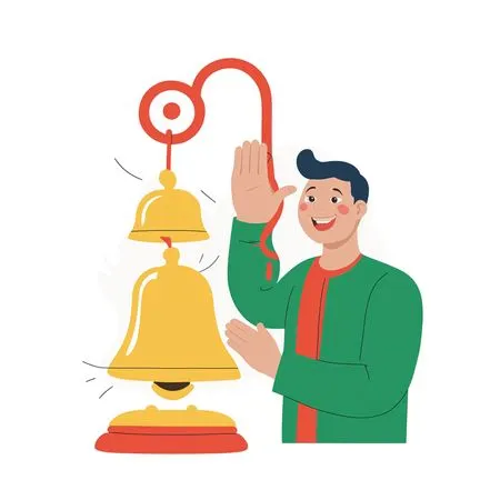 Free Person Joyfully Ringing Bell  AI Image