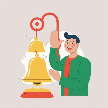 Free Person Joyfully Ringing Bell  AI Image