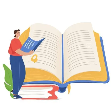 Free Person Reading Giant Book  AI Image