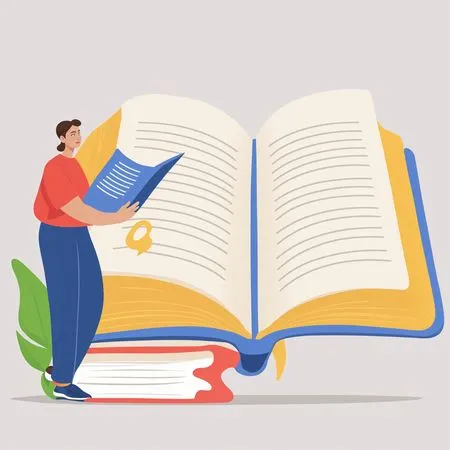 Free Person Reading Giant Book  AI Image