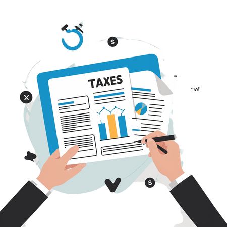 Free Person Reviewing Tax Documents  AI Image