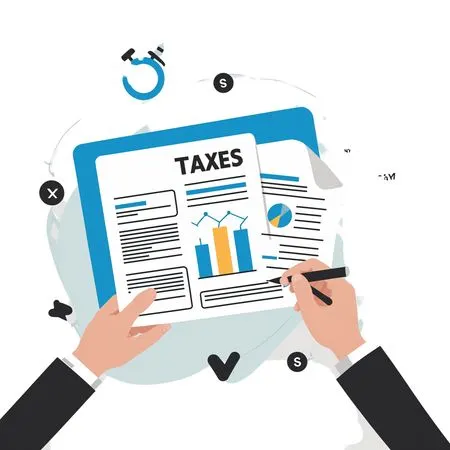 Free Person Reviewing Tax Documents  AI Image