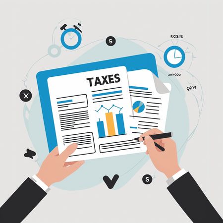 Free Person Reviewing Tax Documents  AI Image