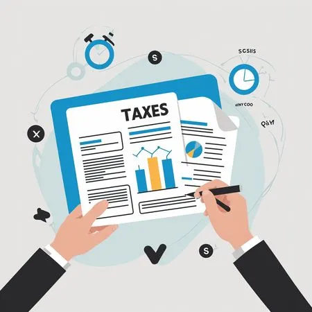 Free Person Reviewing Tax Documents  AI Image