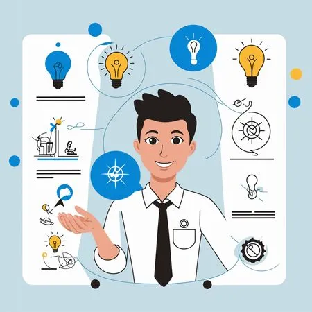 Free Person With Ideas And Light Bulbs  AI Image