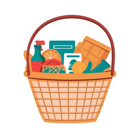 Free Picnic Basket With Various Foods  AI Image