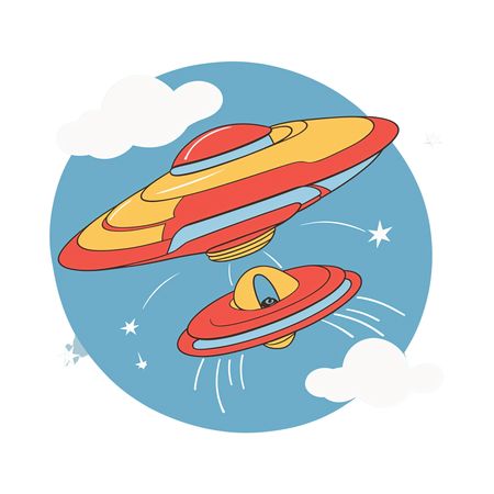 Free Playful UFOs In The Sky  AI Image